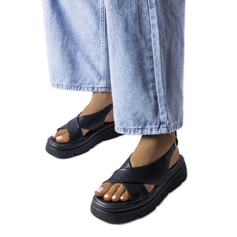 Svarta platåsandaler från Oakway