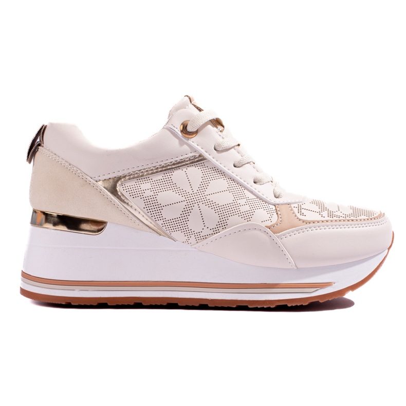 Shelovet beige wedge sneakers för kvinnor