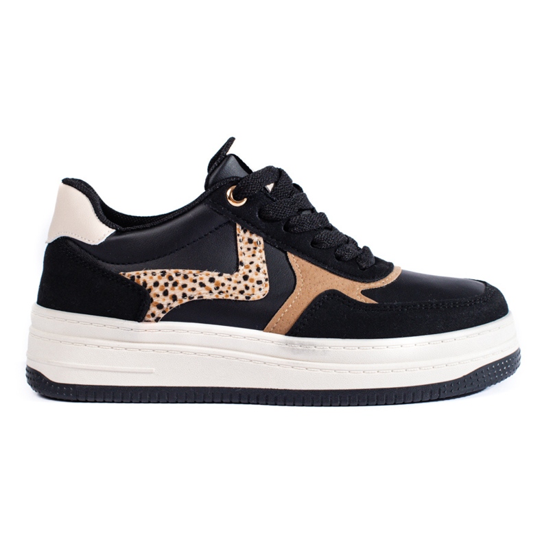 Damsportskor på plattformen svarta Shelovet