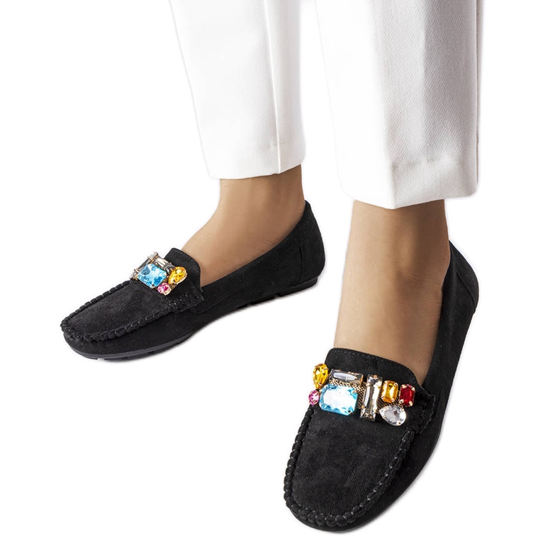 Svarta mockasiner med innersula i läder från Bertrand