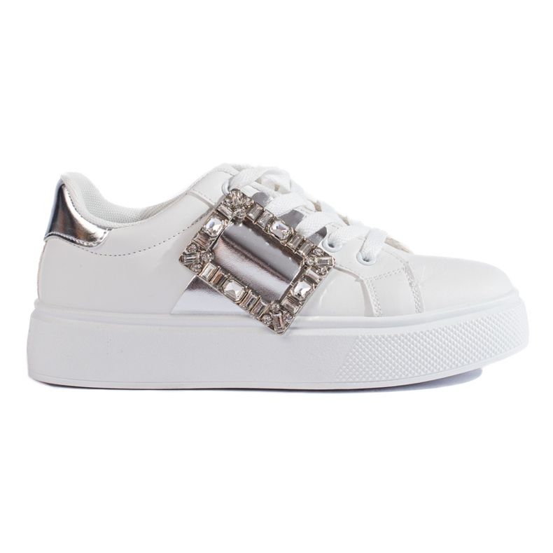 Vita damsneakers med silver Shelovet-inlägg