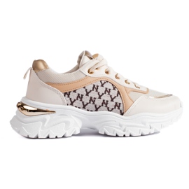 Damsneakers på en tjock sula beige Shelovet