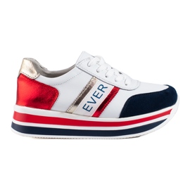 Shelovet Chunky Sole Sneakers Vita &amp; Marinblå