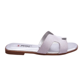 Klassiska mockatofflor damer grå Evana