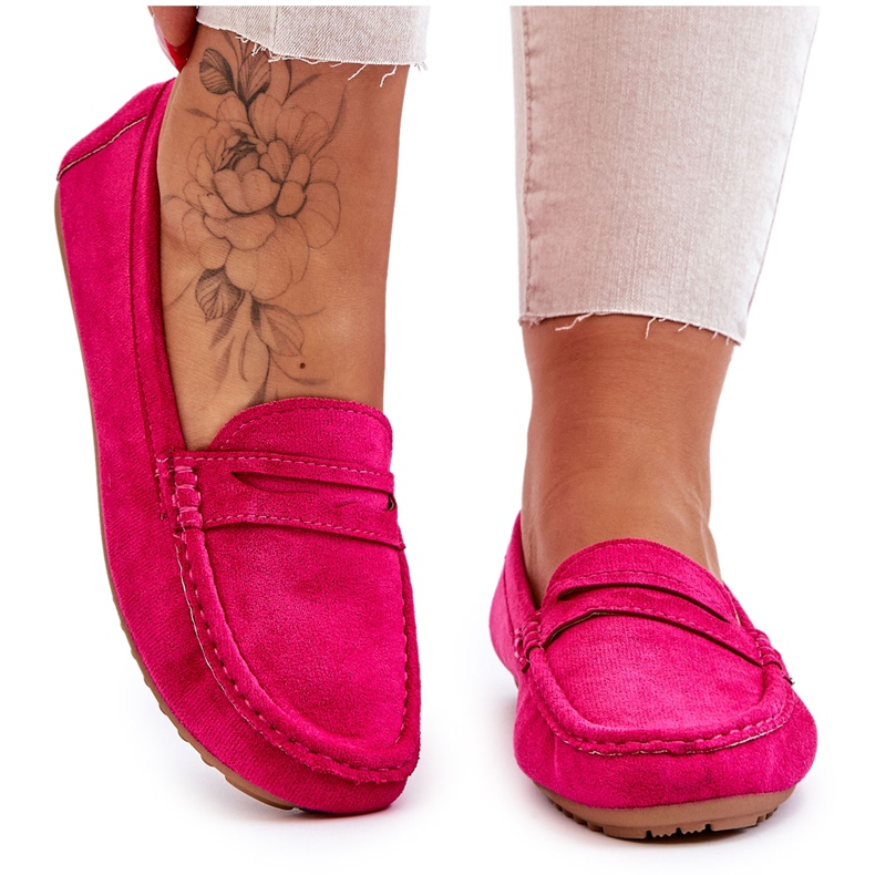 Klassiska Loafers i mocka för kvinnor Fuchsia Ivana rosa