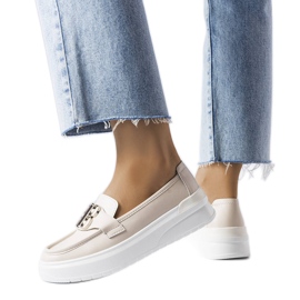 Venezia Beige mockasiner med tjock sula från Vinceza