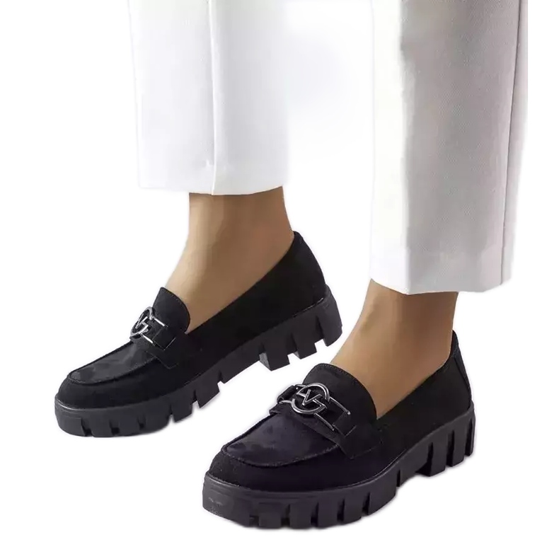 Venezia Svarta loafers i ekomocka från Vinceza