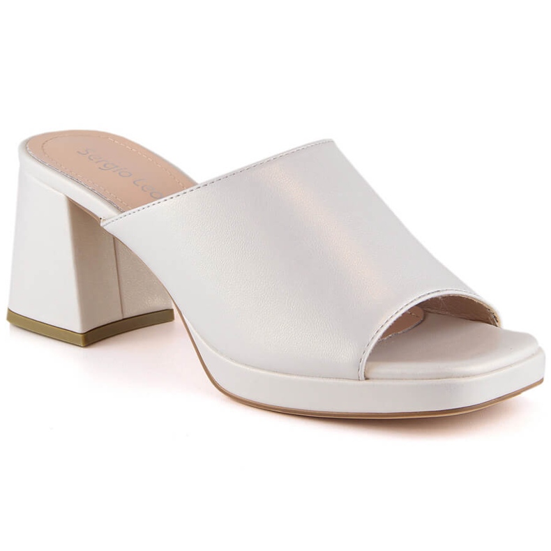 Dampärlsandaler på stolpen med ett elastiskt band Sergio Leone KL322 beige