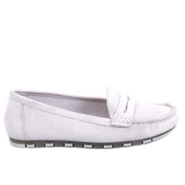 BM Anaya Grey loafers i mocka för kvinnor grå