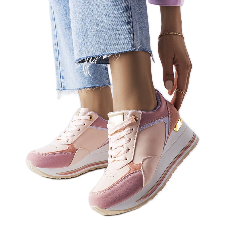 Rosa wedge sneakers från Harvé