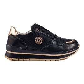 Svarta lädersneakers på Shelovet-plattformen