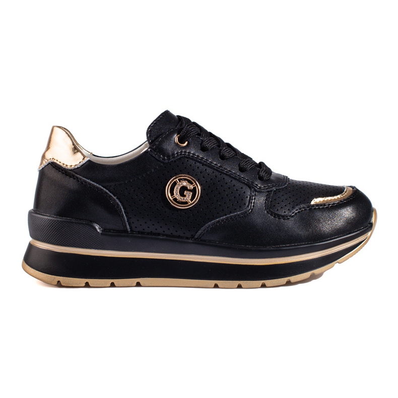 Svarta lädersneakers på Shelovet-plattformen