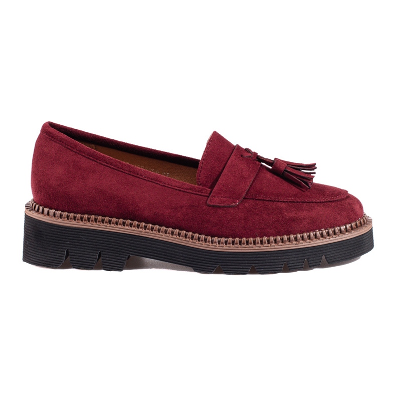 Vinceza rödbrun mocka tofs loafers