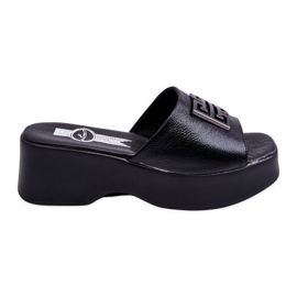 Lemar Lädertofflor för kvinnor med utsmyckningar Svart Renna