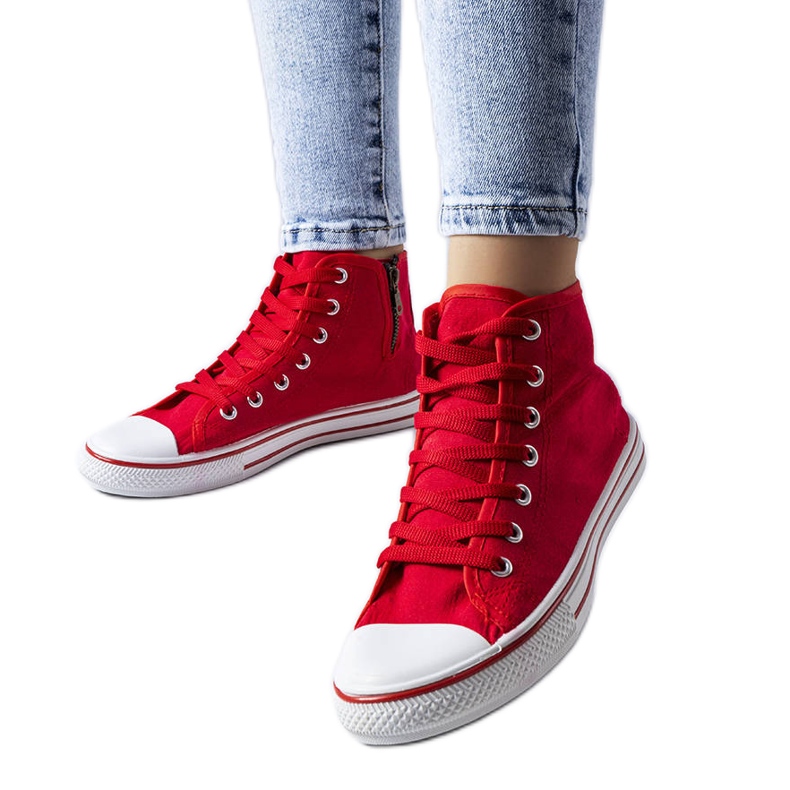 Röda ankelboots från Alaine