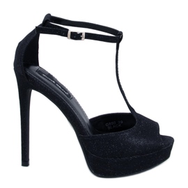 BM Mardy Black plattformspumpar med öppen tå svart