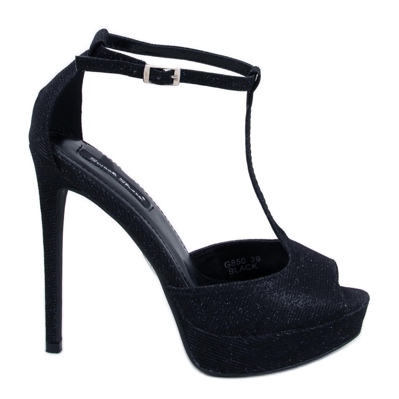 BM Mardy Black plattformspumpar med öppen tå svart