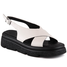 Beige platåsandaler för kvinnor Jezzi 5473