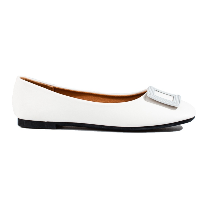 Vita ballerinor för kvinnor med Shelovet-dekoration