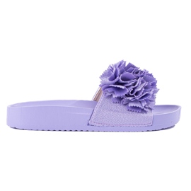 Lila flip flops på Shelovet-plattformen purpur