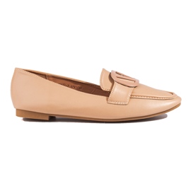 Beige Shelovet slip-on loafers för kvinnor