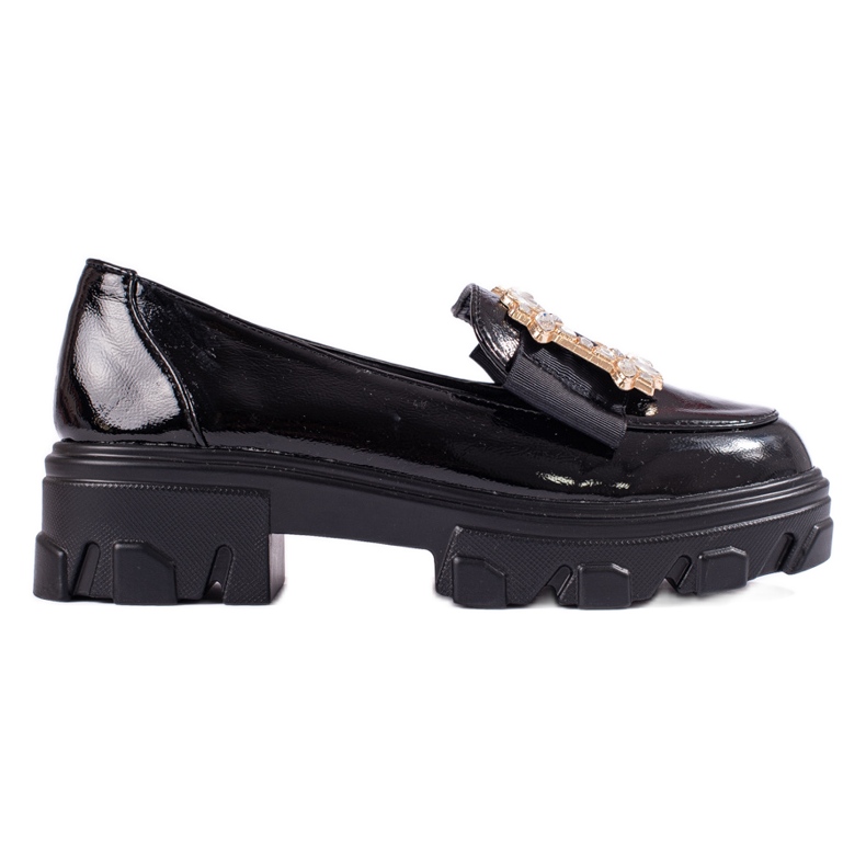 W. Potocki Svartlackade mockasiner på tjock sula från T.Potocki