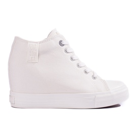 Vita damsneakers med en dold kil Big Star LL274035