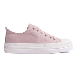 Damsneakers på plattformen rosa Big Star LL274970800