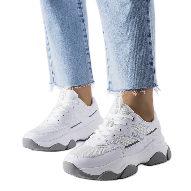 Vita och gråa Big Star sneakers JJ274579