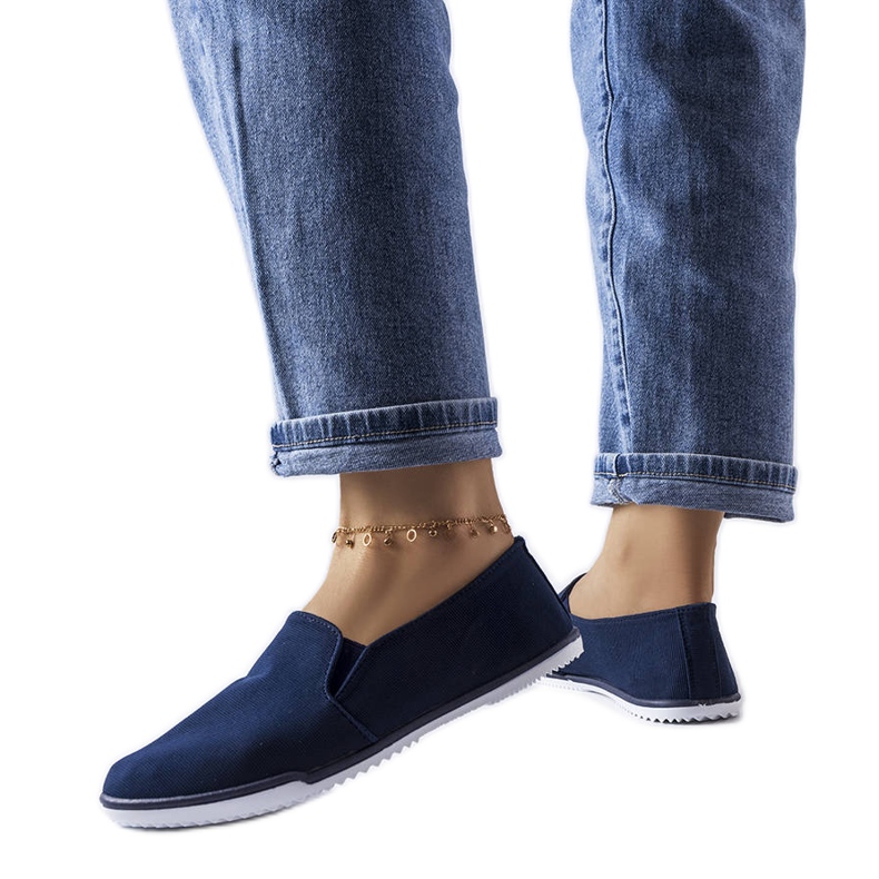 Marinblå elastiska sneakers från Gaulin