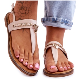 PG1 Damsandaler med kedja Beige Jessica