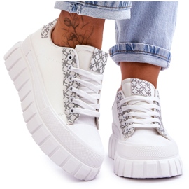 PG1 Platformsneakers i läder för kvinnor Vita Alison