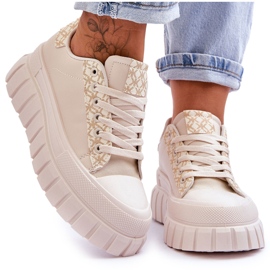 PG1 Läder Sneakers för kvinnor Beige Alison