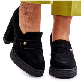 Vinceza Elegant mocka skor med hög klack Svart Mintore