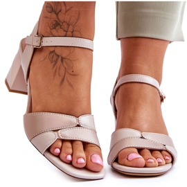 Sergio Leone SK898 Sandaler med låg klack Beige