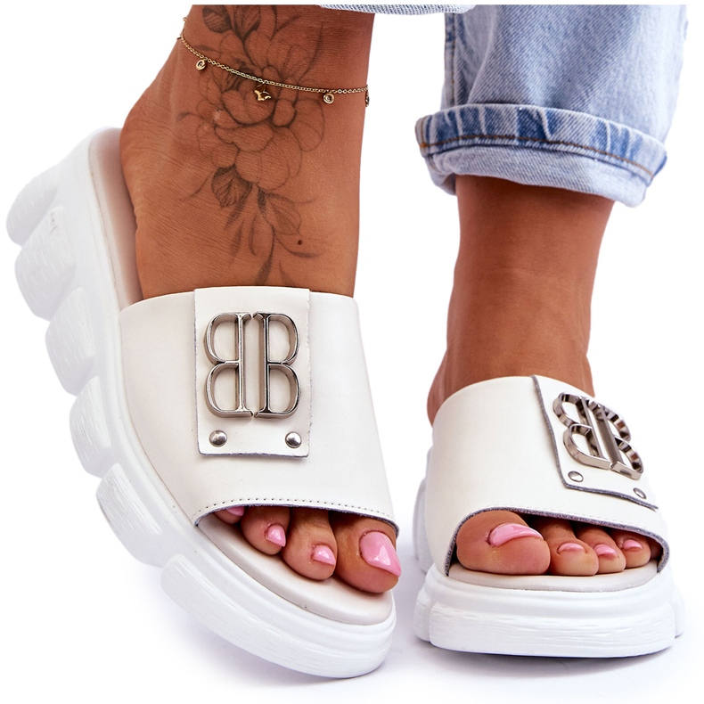 Vinceza Platformtofflor för kvinnor med beige Monroe-dekoration