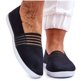 S.Barski Slip-On Textile Sneakers för kvinnor Svart Lilis