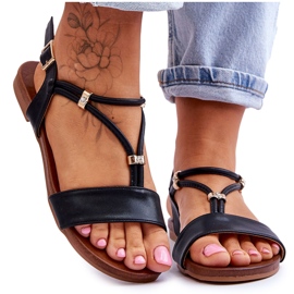 Platta sandaler för kvinnor S.Barski KV-541-120 Svart