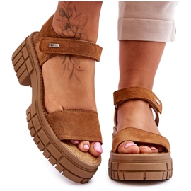 Damsandaler i mocka Big Star LL276032 Camel brun