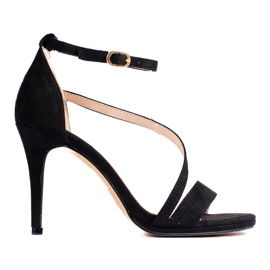Svarta Shelovet högklackade sandaler för kvinnor