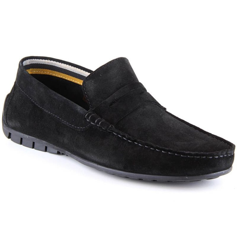 Läder loafers med mocka Filippo M MP921 PAW442A skor svart