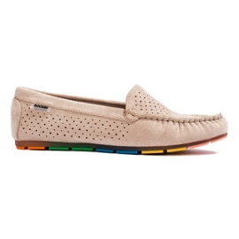 Slip-on loafers i beige mocka från Shelovet
