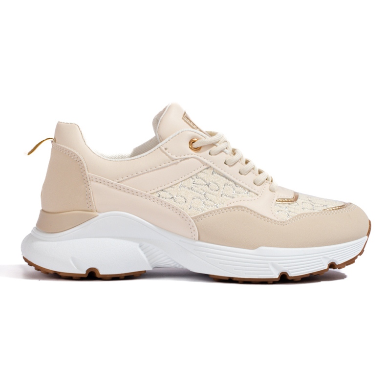 Damsneakers på en tjock sula beige Shelovet
