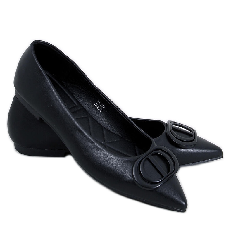 Falana Black Almond Toe Balett Flats svart