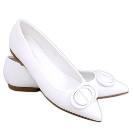 Falana White mandel tå balett plattor vit