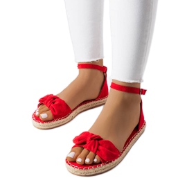 BM Röda espadrillor med rosett från Faure