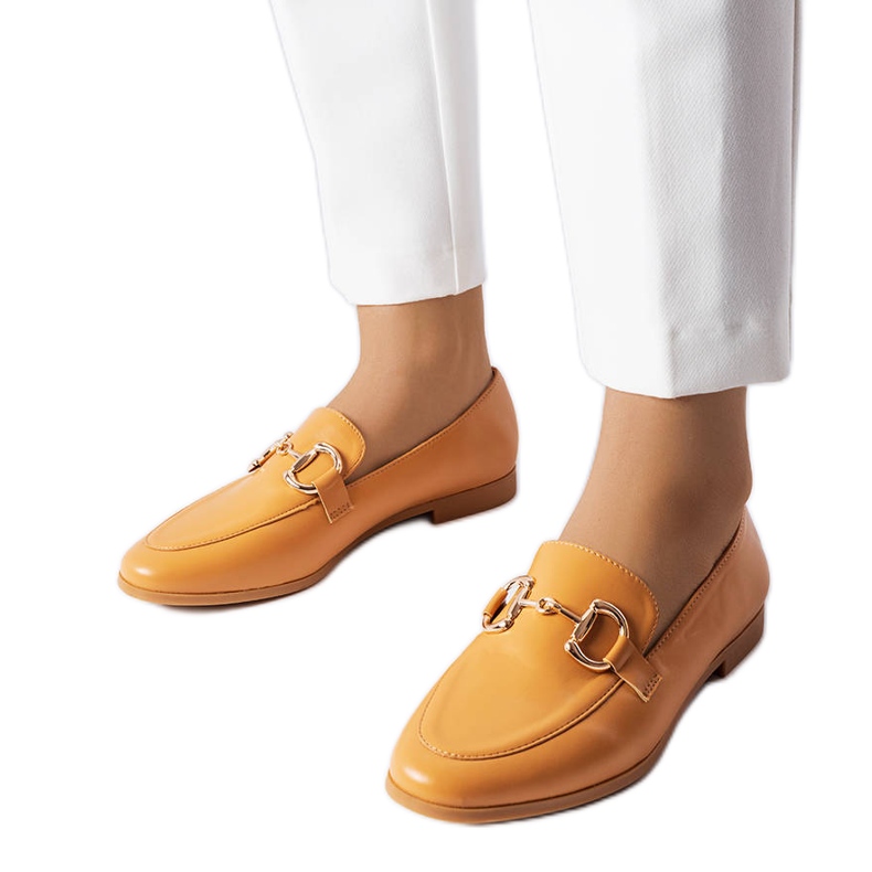 Bruna platta loafers från Jomphe orange