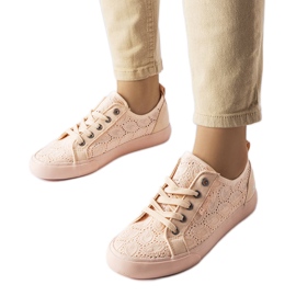 Rosa sneakers med Big Star-broderi JJ274059
