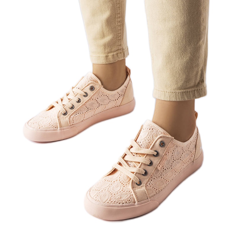 Rosa sneakers med Big Star-broderi JJ274059