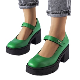 BM Gröna läderpumps från Karino